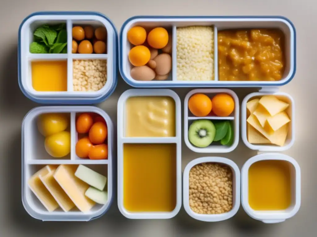 Kit de alimentos para bebés en emergencia con opciones nutritivas y organizadas de forma profesional