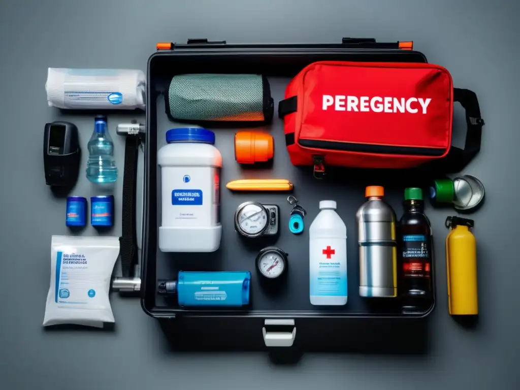 Kit de preparación para eventos de emergencia organizado y listo para cualquier eventualidad