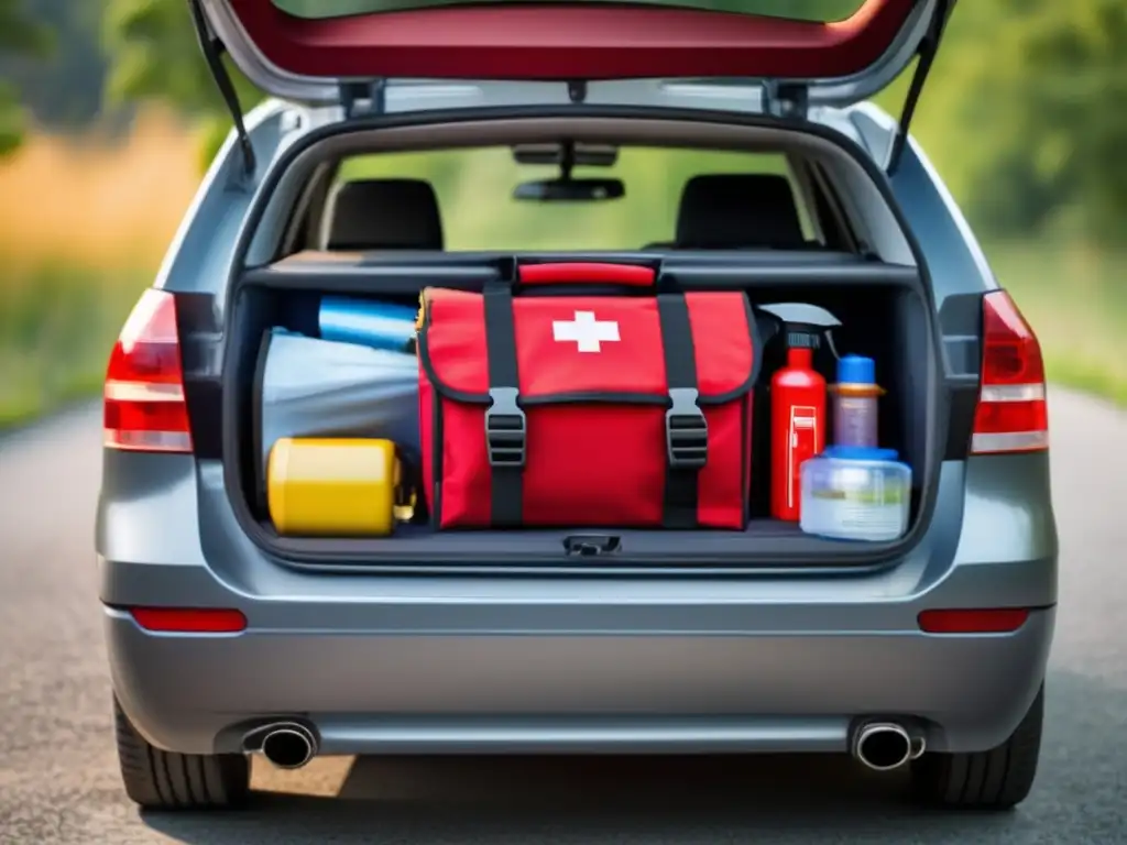 Kit de emergencia para coches con componentes esenciales y diseño profesional