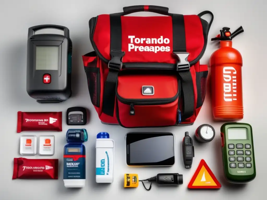 Preparación para tornados: kit de supervivencia con equipo completo