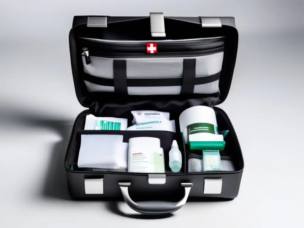 Kit primeros auxilios emergencia: moderno, compacto y organizado, con suministros médicos de alta calidad