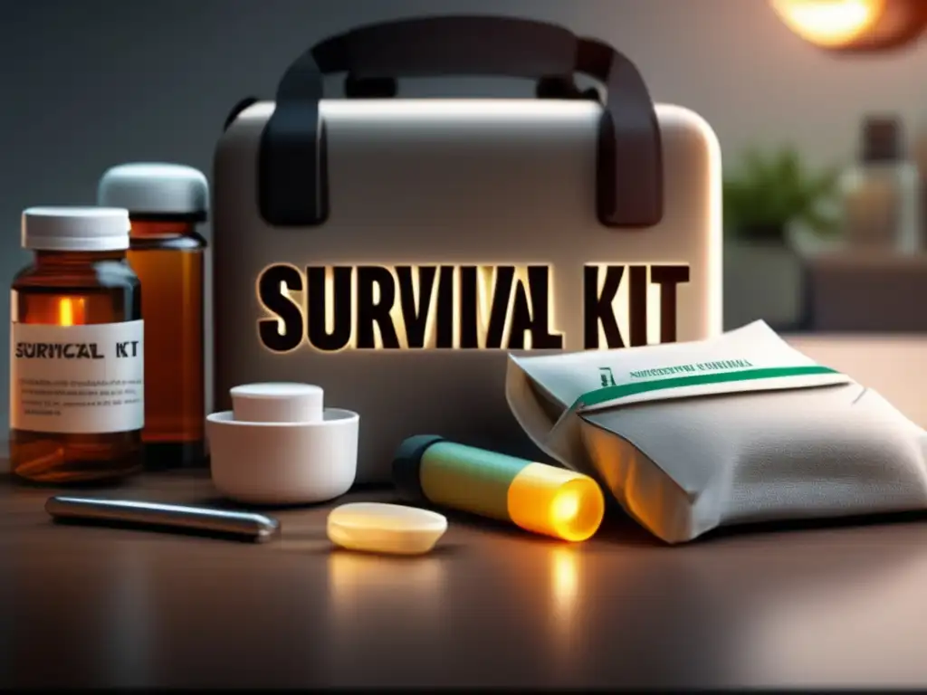 Kit de supervivencia con alimentos medicinales y elementos esenciales