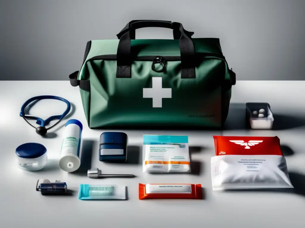 Kit médico de emergencia bien equipado en colapso económico