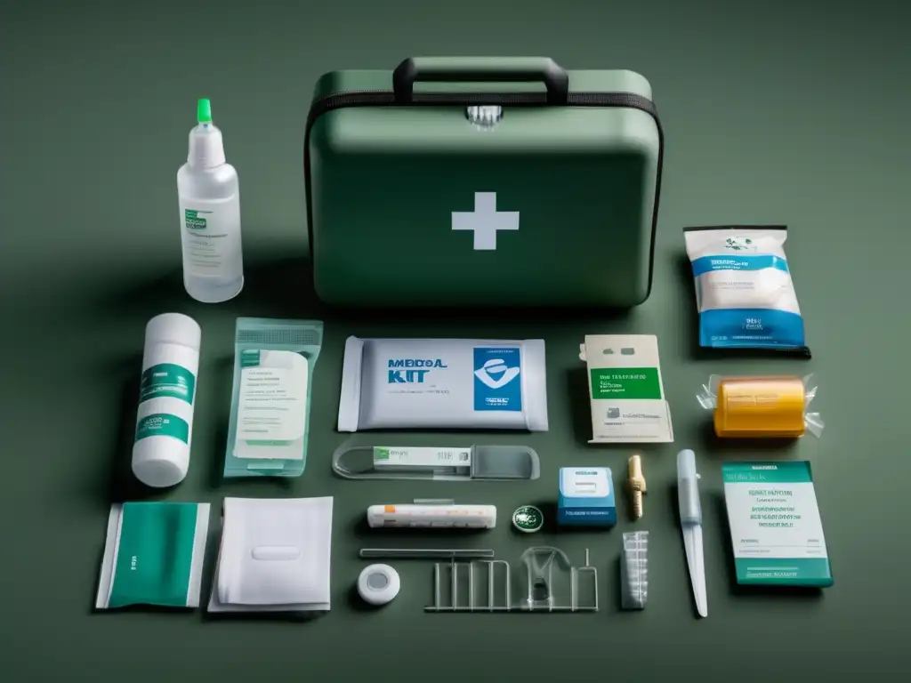 Guía médica supervivencia preppers: Kit médico moderno y completo para situaciones de emergencia, con suministros esenciales y diseño futurista