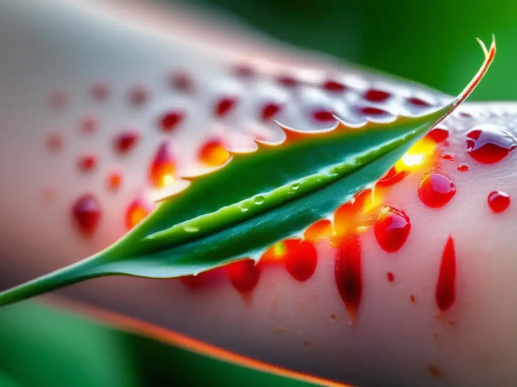 Mano aplicando aloe vera en quemadura: Remedios naturales para tratar quemaduras