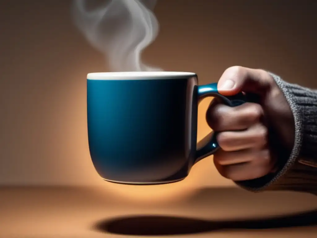 Mano sosteniendo taza de café: defensa personal en situaciones extremas