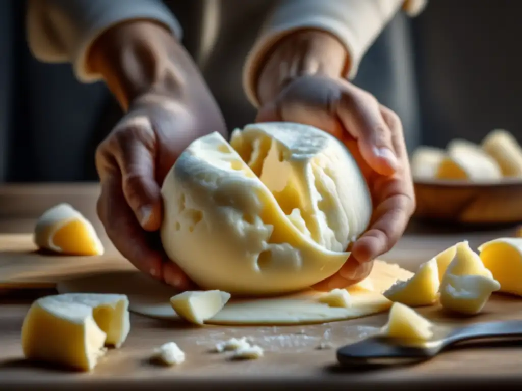 Preparacionismo: manos moldeando queso casero para supervivencia