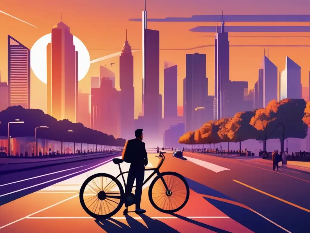 Ciudad moderna al atardecer - Importancia orientación supervivencia urbana