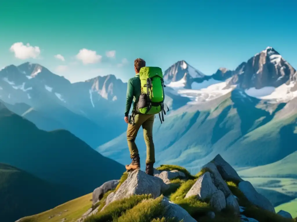 Entrenamiento mental para supervivencia completo - Persona en cima de montaña rodeada de paisaje impresionante