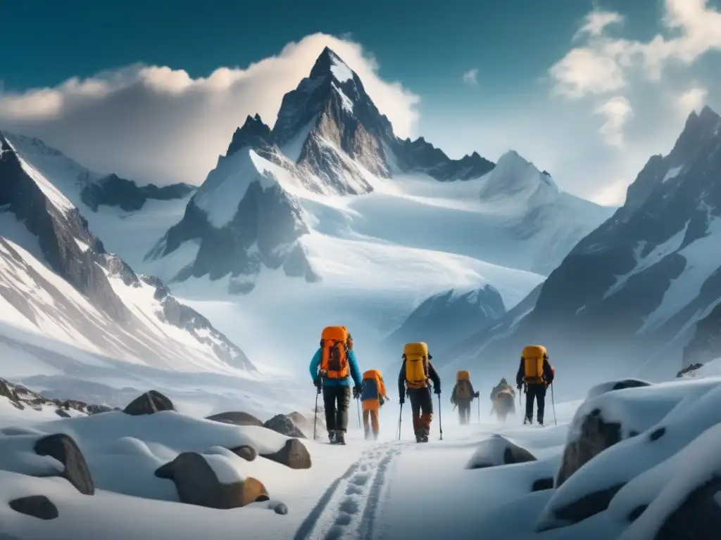 Técnicas de supervivencia en hielo y nieve: montañeros desafían paisaje helado y tormenta