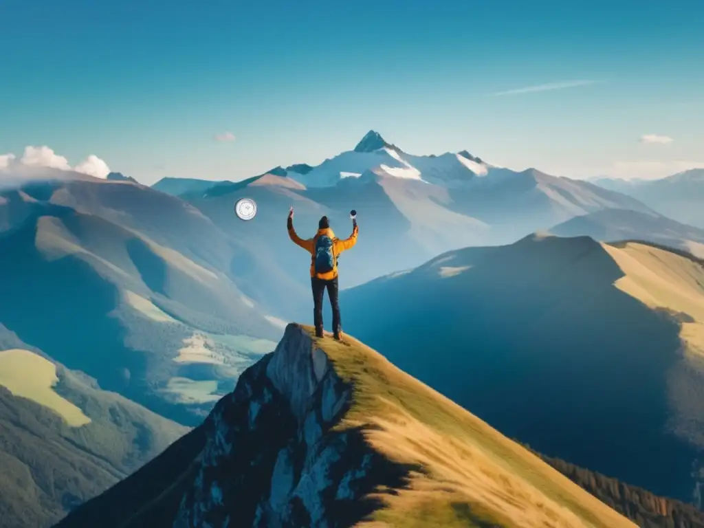 Persona en la cima de una montaña simbolizando resiliencia financiera en tiempos de deuda