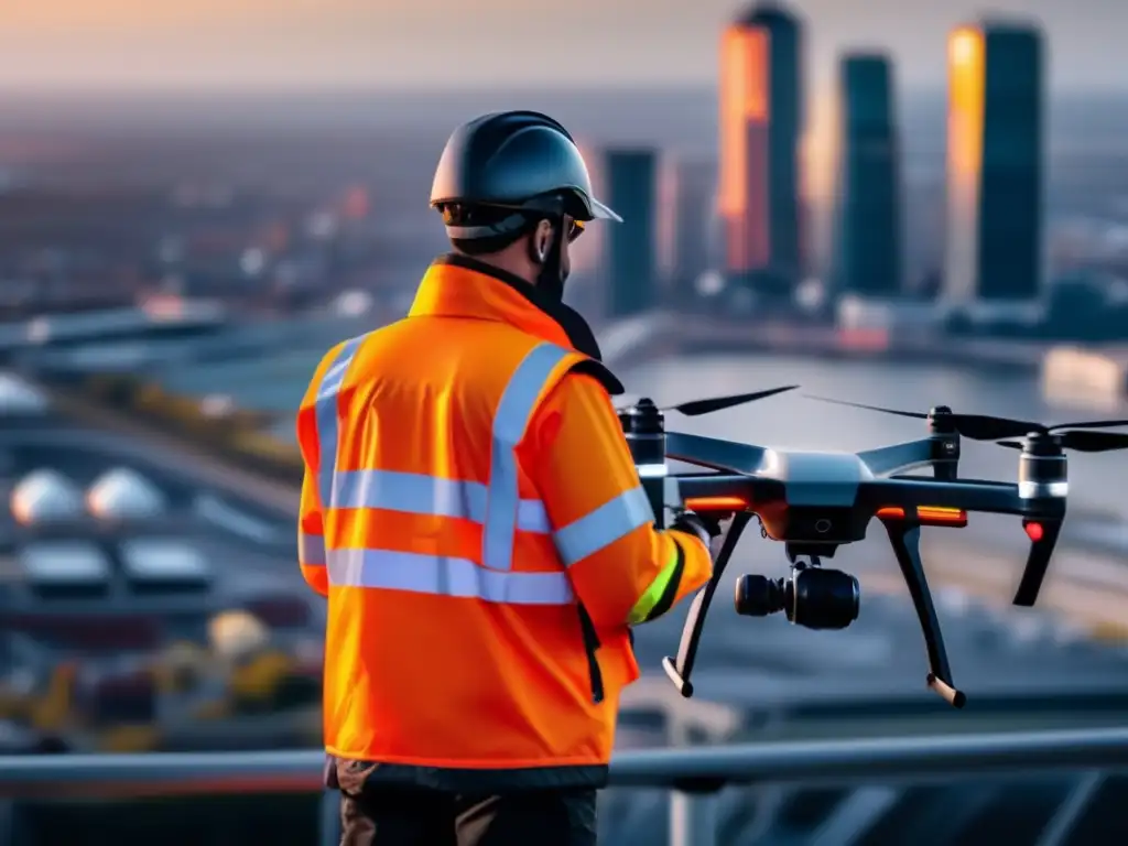 Profesional drone pilot preparing for emergency flight: Precauciones para volar drones en emergencias