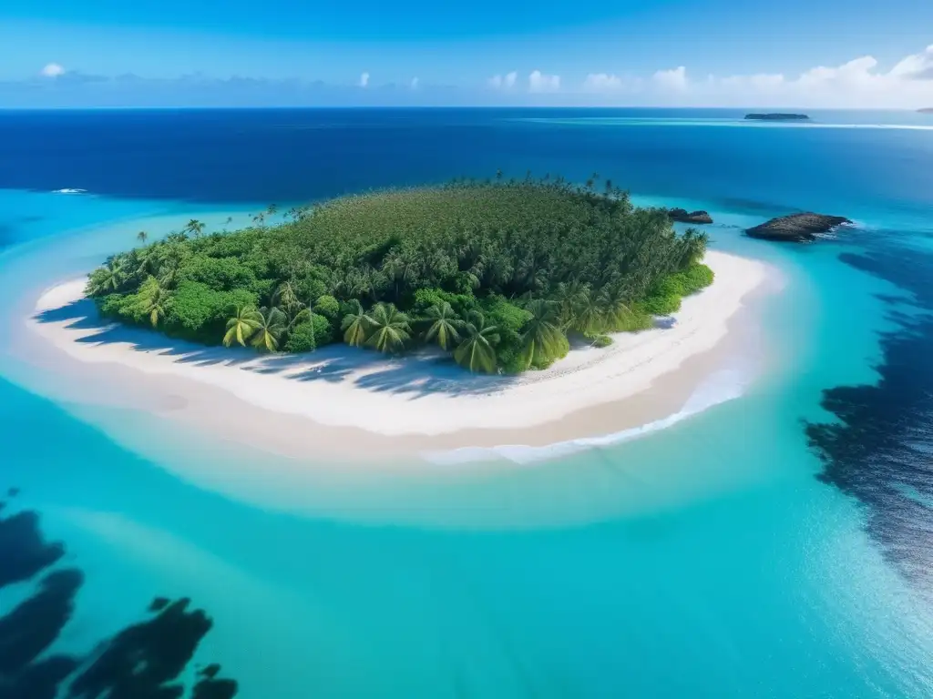 Playa de ensueño con aguas turquesas, palmeras exuberantes y montañas nevadas