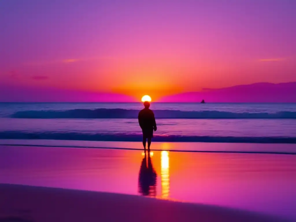 Consejos para controlar ansiedad en emergencias: Imagen de playa al atardecer, con el sol dorado sobre el horizonte y el mar en calma