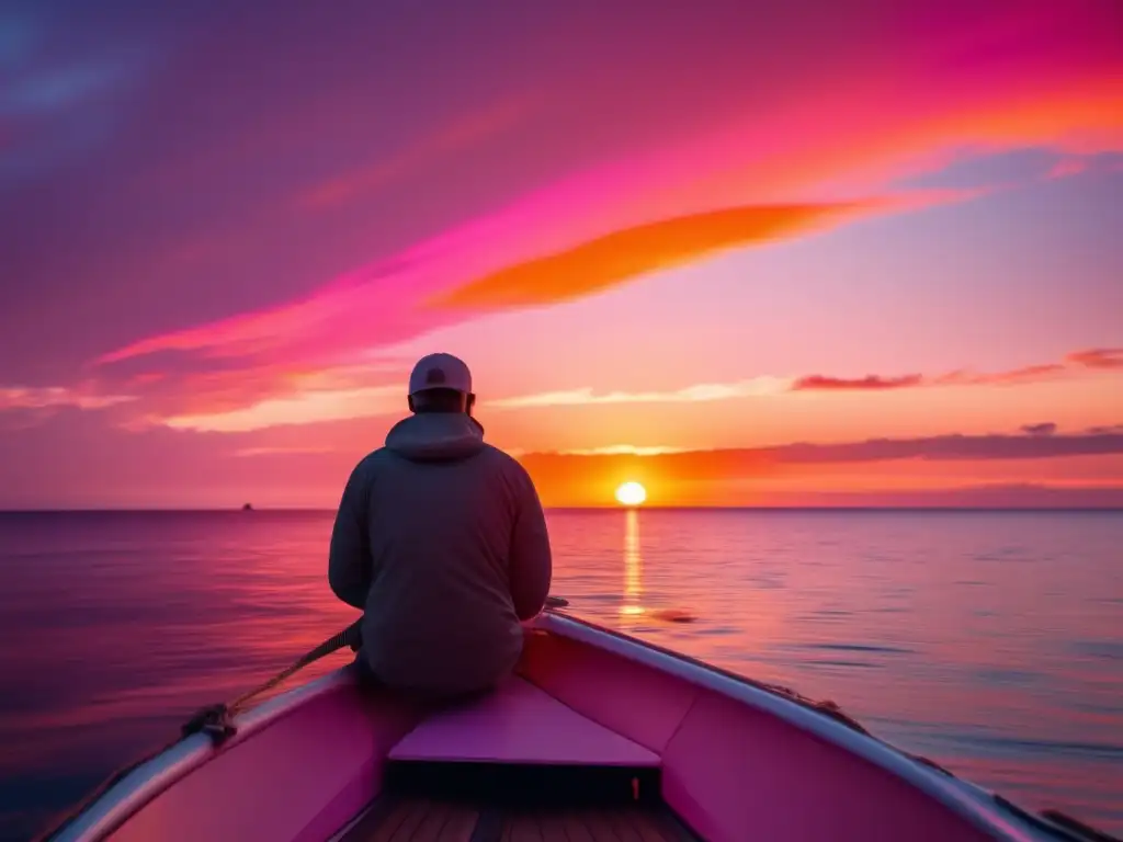 Técnicas de supervivencia en el mar prepper - Seascape con atardecer vibrante, prepper náutico equipado y equipo de emergencia