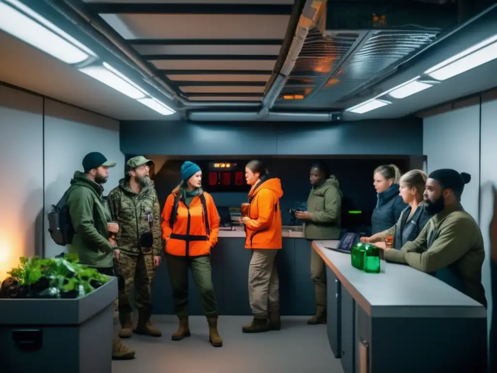 Preppers en bunker: preparados para el cambio climático Grupo de preppers en bunker moderno, preparados para cambio climático - Guía práctica cambio climático preppers