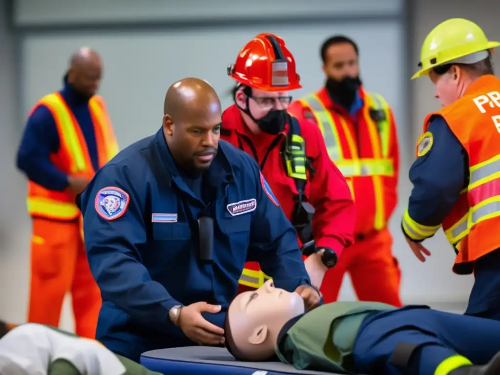 Profesionales entrenados en simulaciones de emergencia con equipos de última generación, destacando la certificación en preparación para emergencias