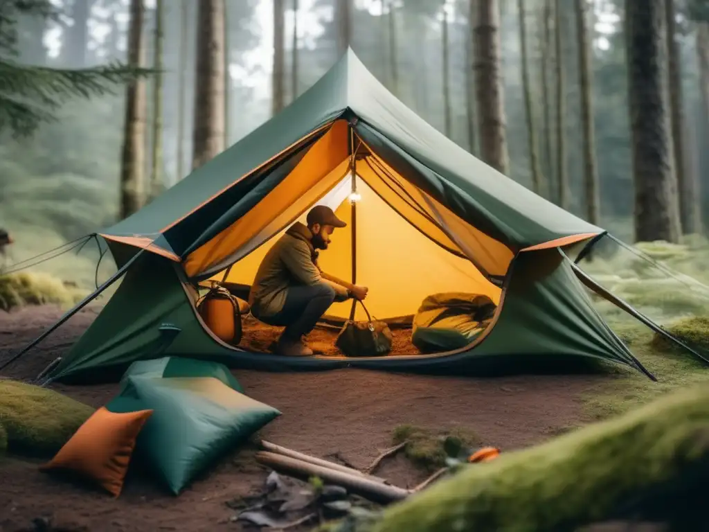 Reciclaje equipo camping supervivencia en la naturaleza