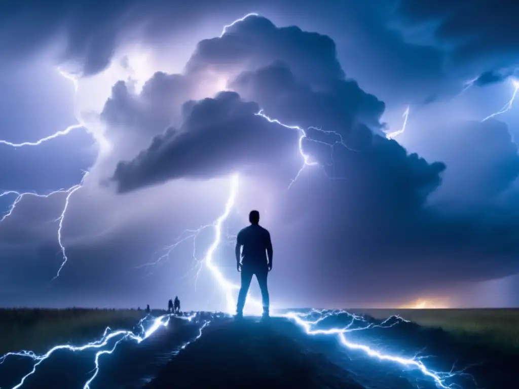 Persona en tormenta con calma: Importancia inteligencia emocional supervivencia