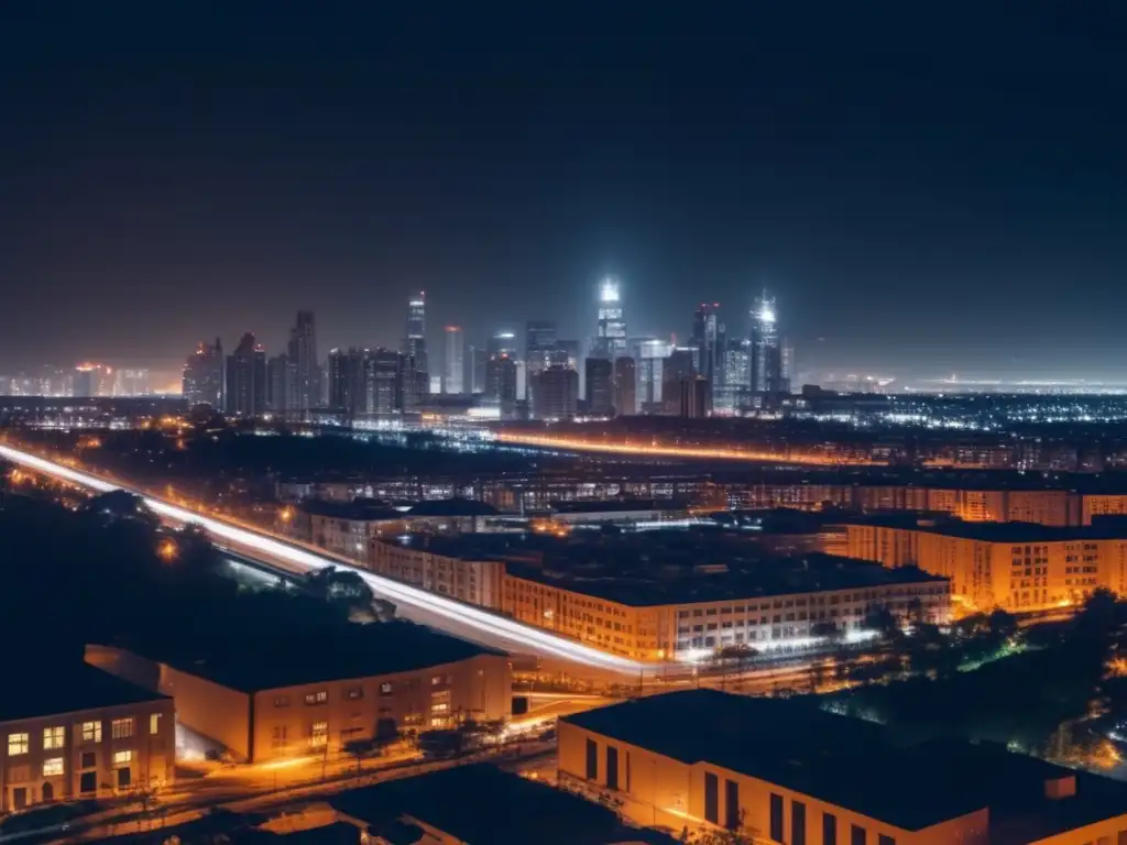 Iluminación resiliente en emergencia, ciudad nocturna en apagón