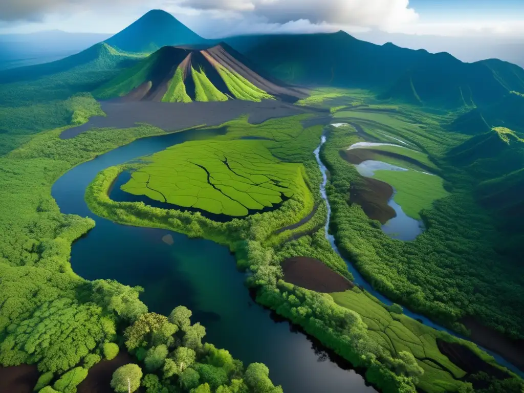 Paisaje exuberante tras devastación volcánica Paisaje exuberante tras devastación volcánica - Preparación ante erupciones volcánicas