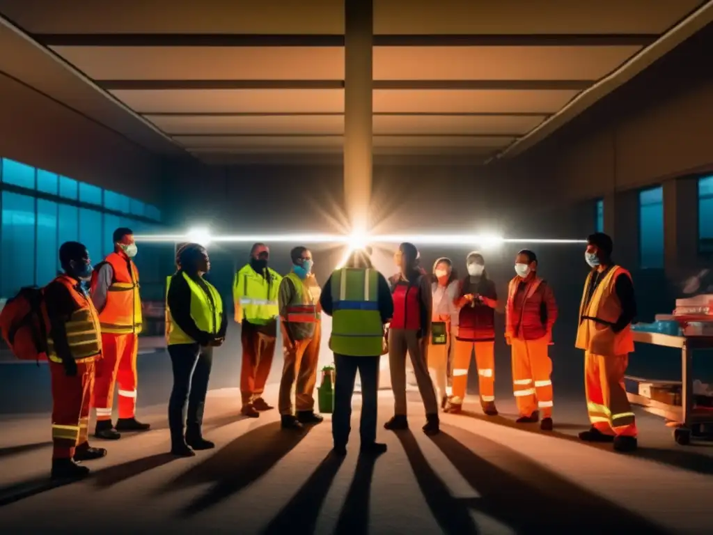 Grupo en sala con suministros y señales de luz para preparación: Consejos señales luz preparacionistas