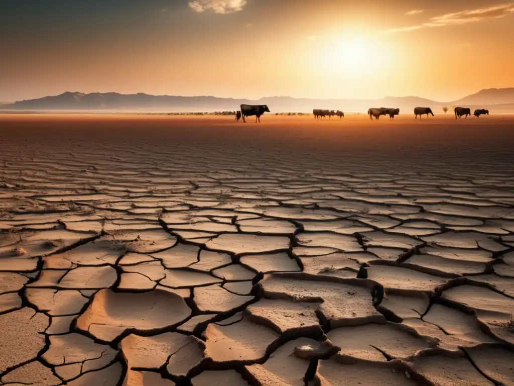 Paisaje desolado por sequía extrema