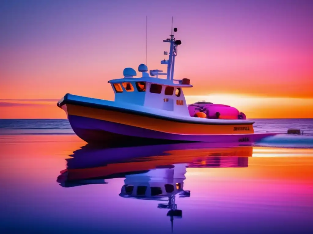 Técnicas de supervivencia en el mar prepper: Sereno atardecer marino con vida en bote, navegación y preparación