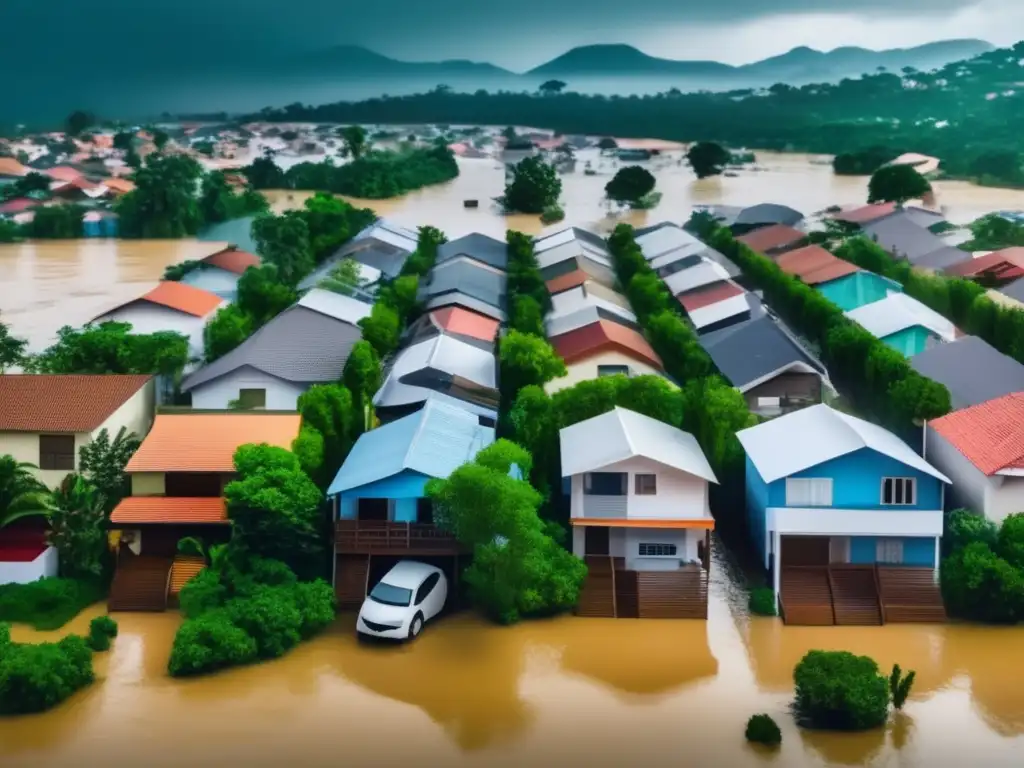 Equipo de limpieza y recuperación en vecindario afectado por inundación: Preparación para inundaciones repentinas