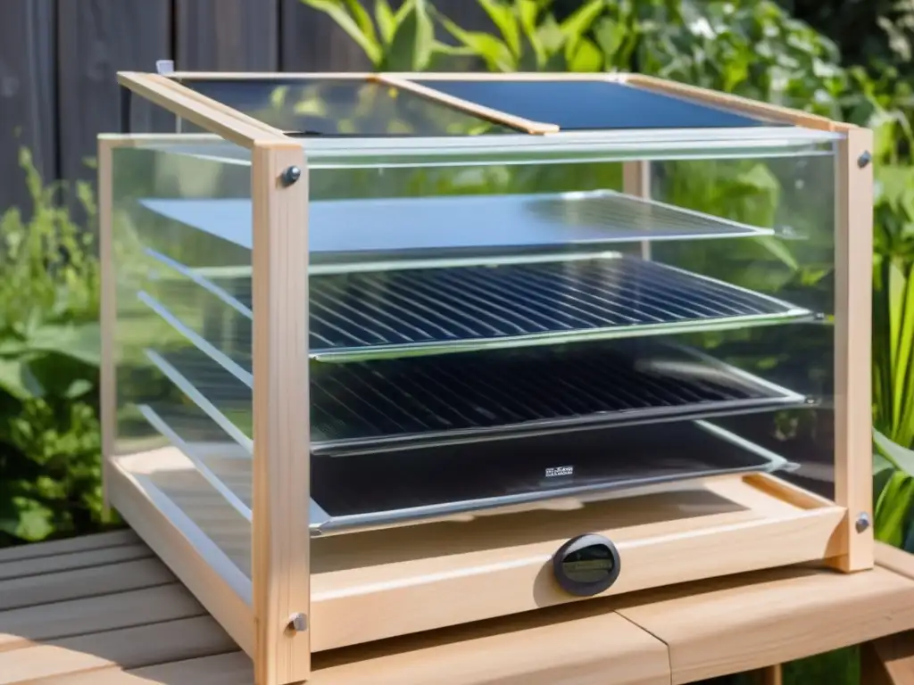 Secador de alimentos solar casero con diseño moderno y eficiente