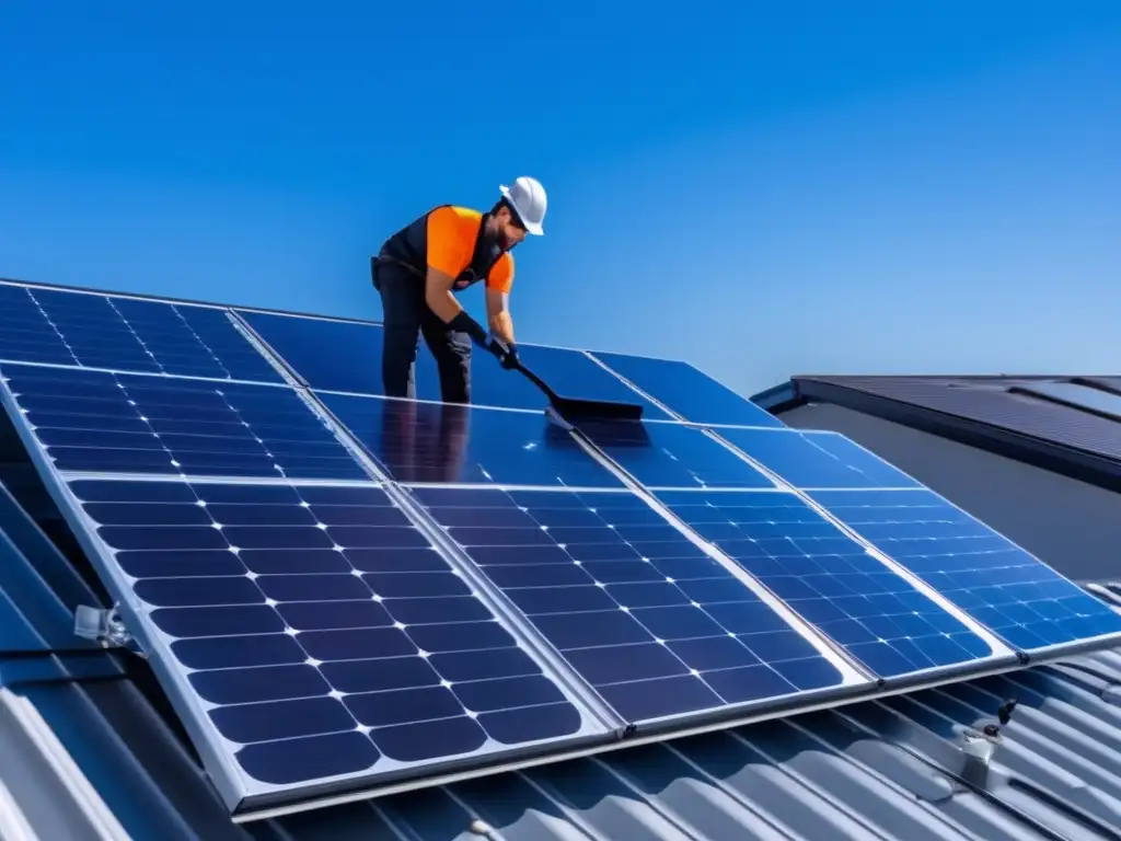 Construcción sistema energía solar: Limpieza y mantenimiento impecables de paneles solares