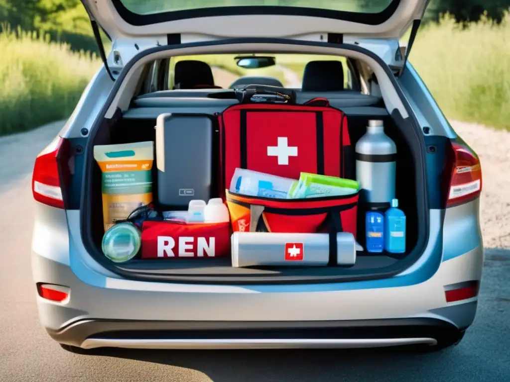 Kit de emergencia organizado para viajes con niños Kit emergencia viaje niños: auto ordenado, seguro y preparado