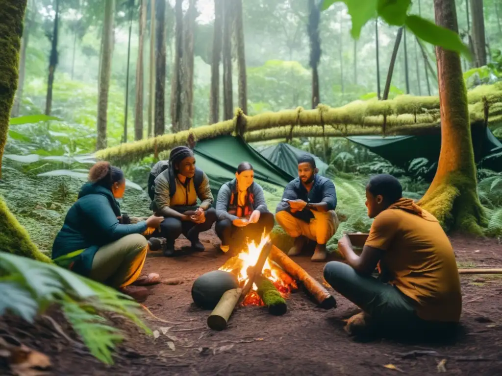 Técnicas supervivencia prácticas talleres en bosque diverso