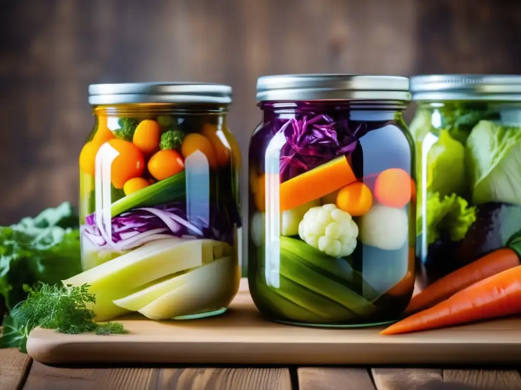 Beneficios de fermentación para autosuficiencia con vegetales fermentados coloridos y nutritivos