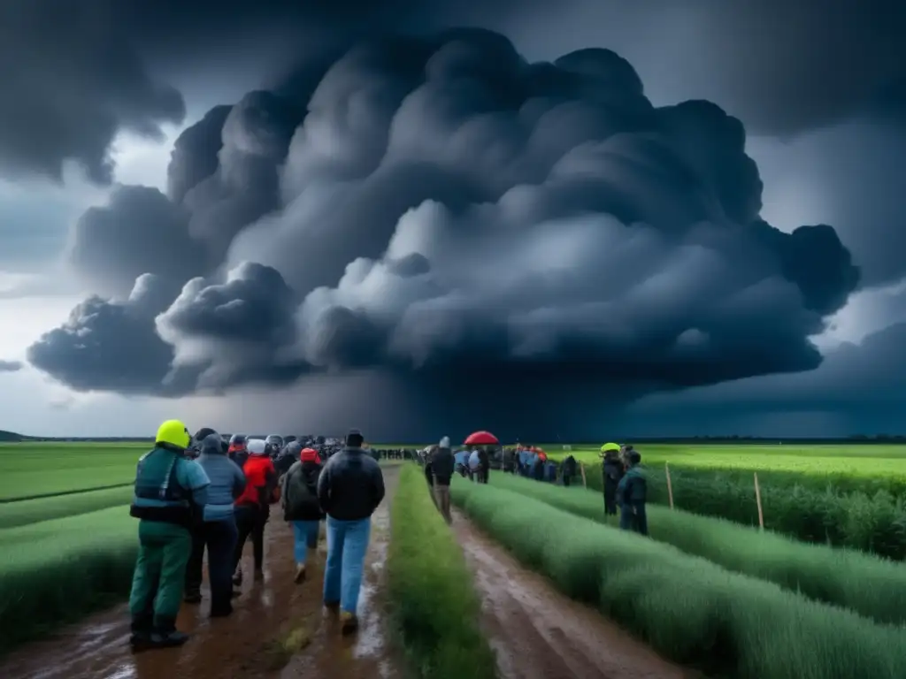 Guía supervivencia tormenta granizo: nubes amenazantes, personas protegidas, granizos gigantes