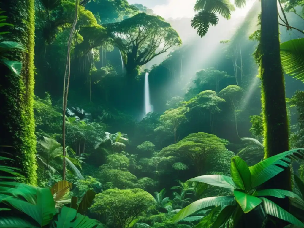 Imagen impresionante de una selva tropical con detalles ultra detallados