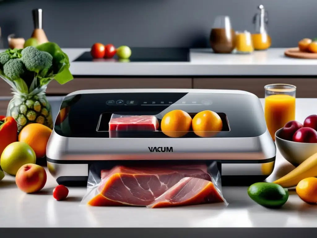 Selladora de alimentos al vacío de diseño moderno y eficiente Sellador al vacío para alimentos en acción: frescura y eficiencia