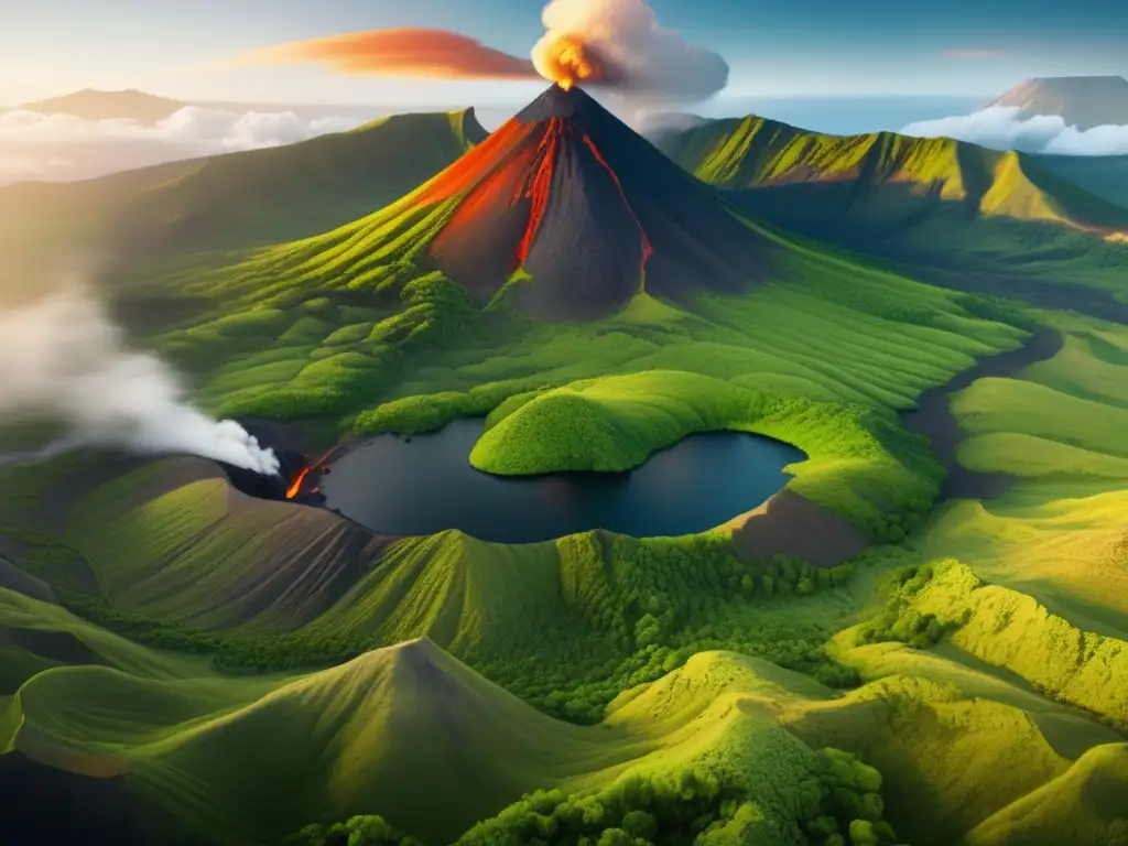 Paisaje volcánico majestuoso - Preparación para erupción volcánica