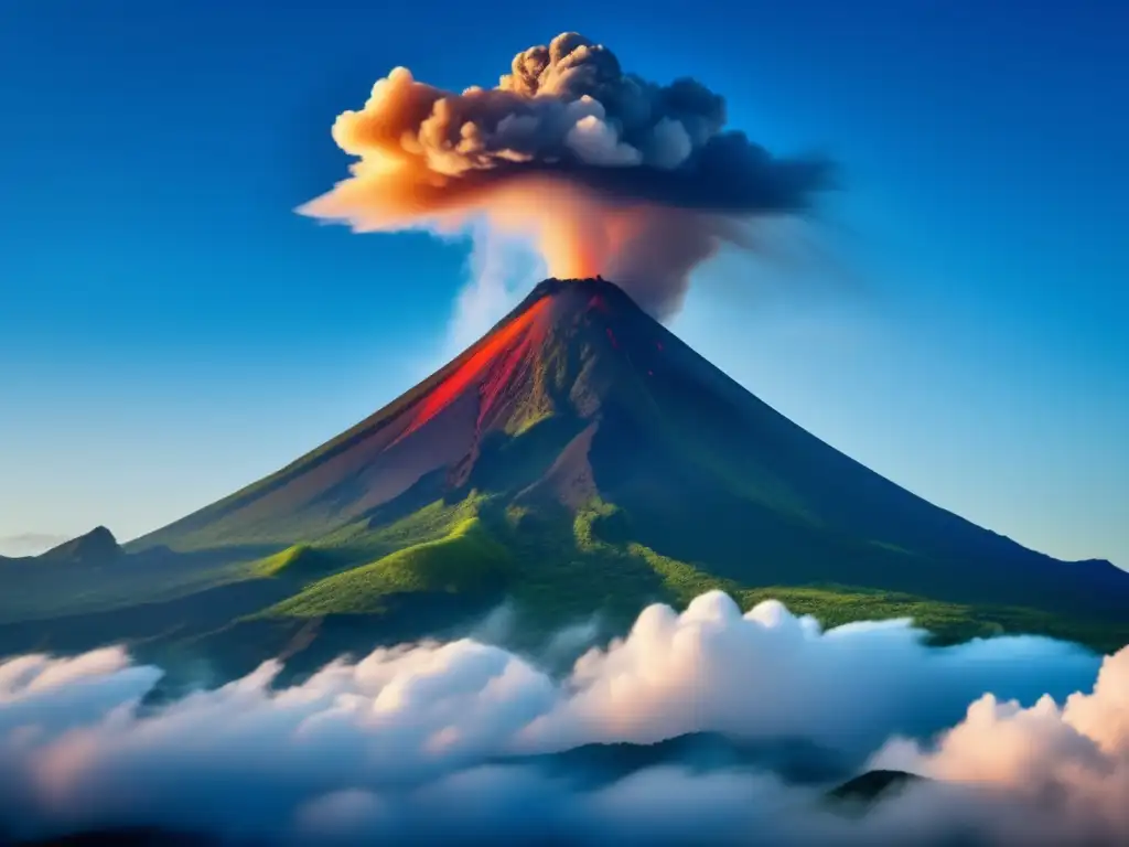 Volcán majestuoso en acción Volcán majestuoso en acción: Preparación ante erupciones volcánicas